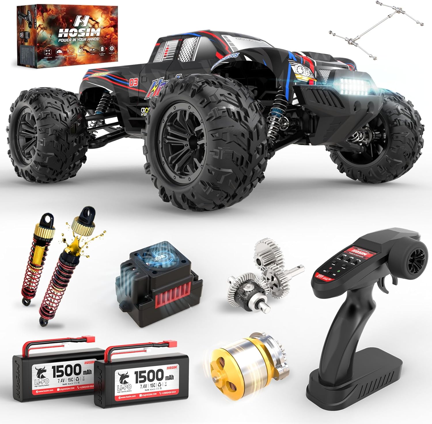 Rc Hobby Grade Monster Truck - Bezszczotkowy model RC Monster Truck w