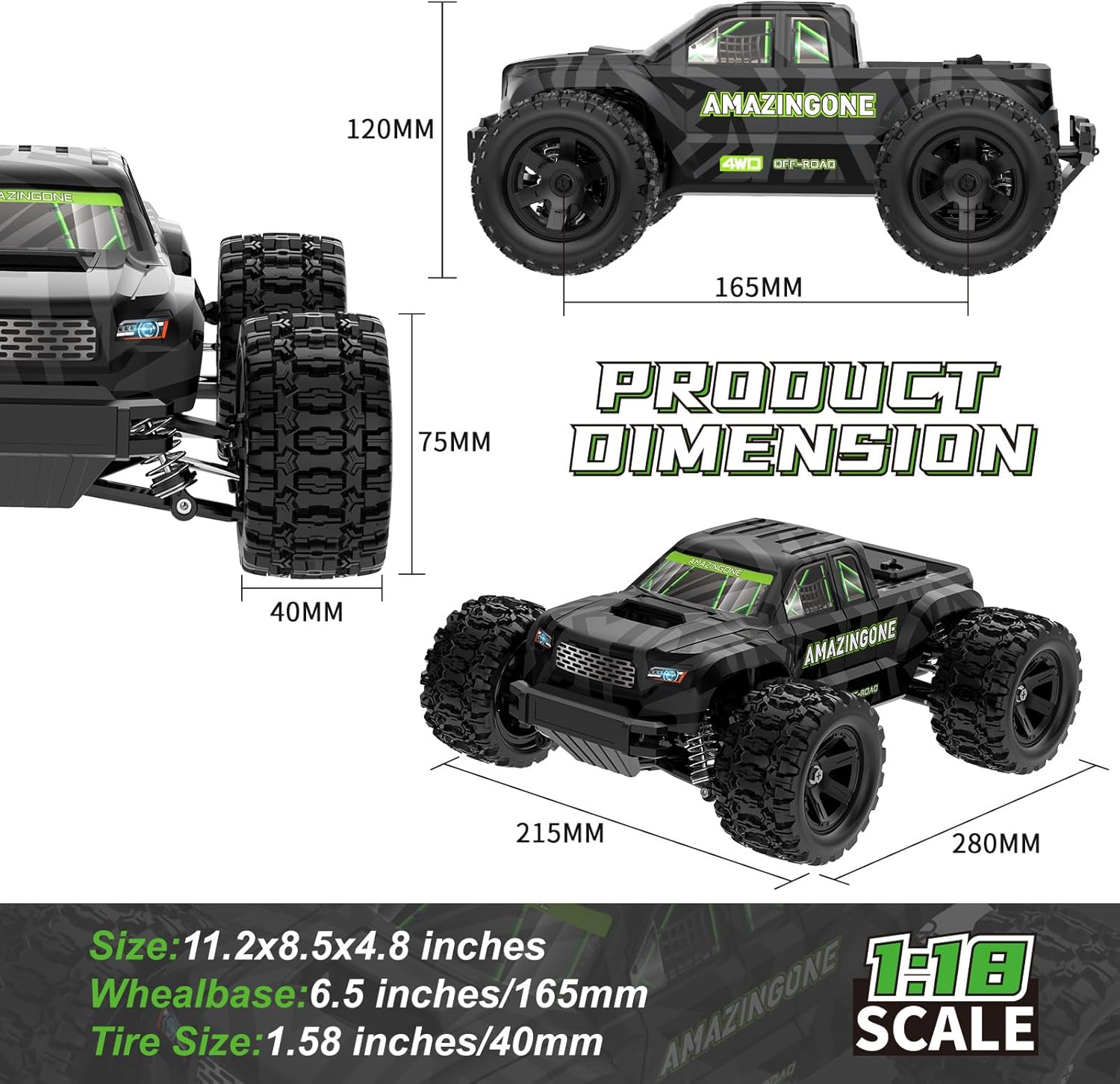 JT18W Samochód RC w skali 1/18 – Rc Hobby Grade Monster Truck recenzja i cena